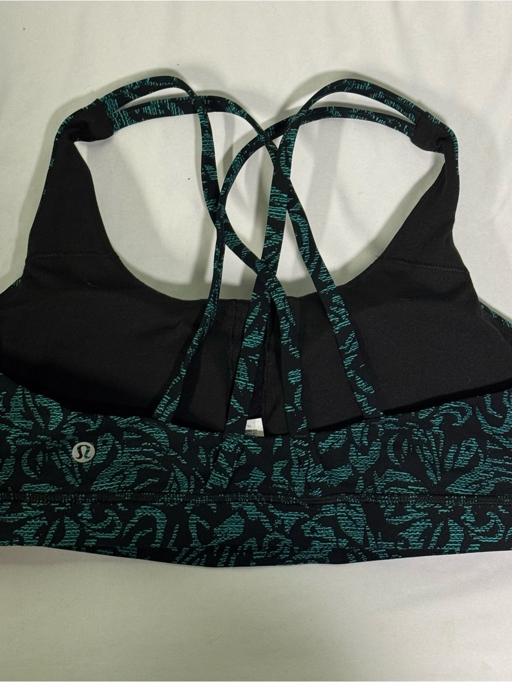 Lululemon Energy Bra, Thrive Viridian Green Black, Size 10